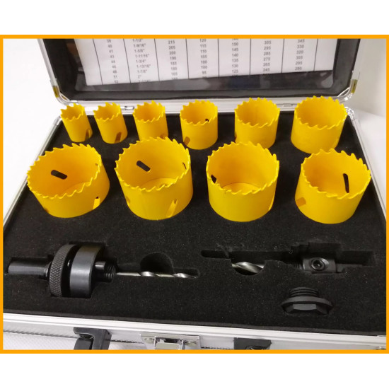 Hole Saw Kit 12 Pcs Bi Metal Hole Saw Set HSS 20mm 50mm Hole Saw Set Drill Cutter Tool with Carrying Case for Metal Steel Wood PVC Plastic